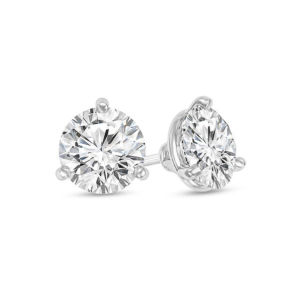 1/2 CT. T.w. Certified Diamond Solitaire Stud Earrings in 14K White Gold (I/Vs2)