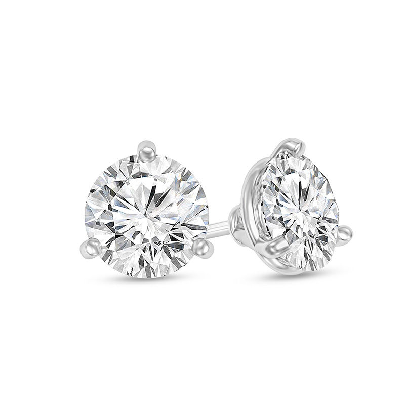 Main Image 1 of 1/2 CT. T.W. Certified Diamond Solitaire Stud Earrings in 14K White Gold (I/VS2)