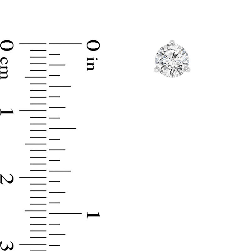 Main Image 2 of 1/2 CT. T.W. Certified Diamond Solitaire Stud Earrings in 14K White Gold (I/VS2)