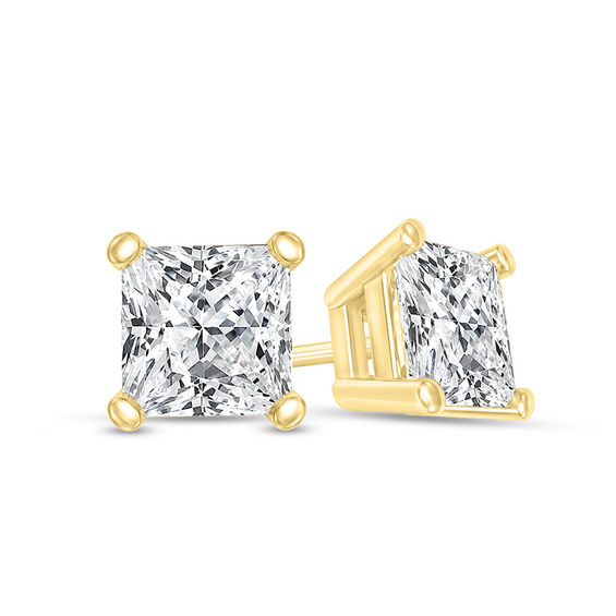 1/4 CT. T.w. Certified Princess-Cut Diamond Solitaire Stud Earrings in 14K Gold (I/Si2)