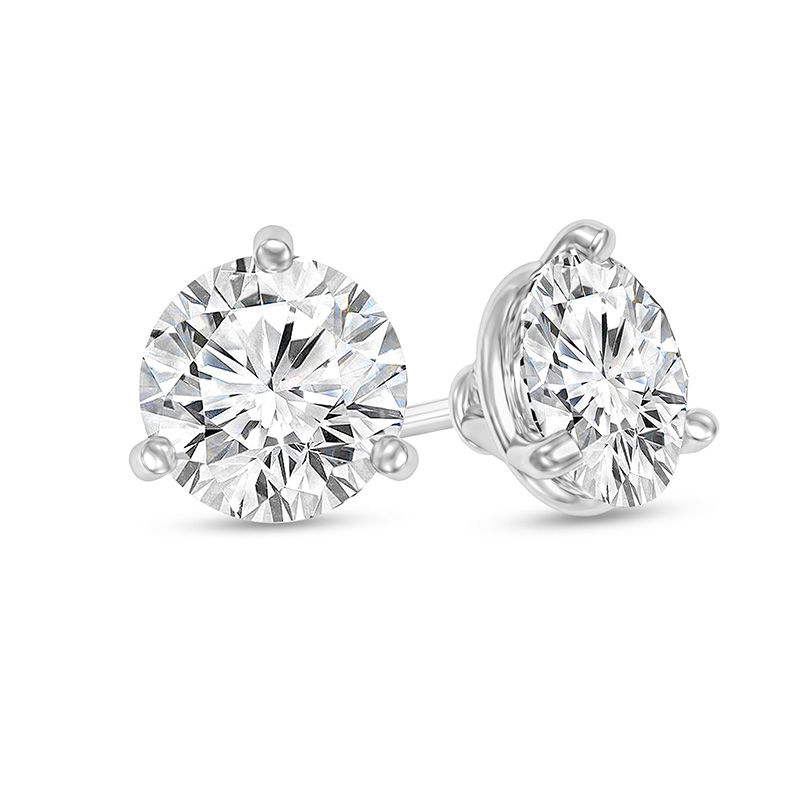 1-3/8 CT. T.W. Certified Diamond Solitaire Stud Earrings in 14K White Gold (I/SI2)