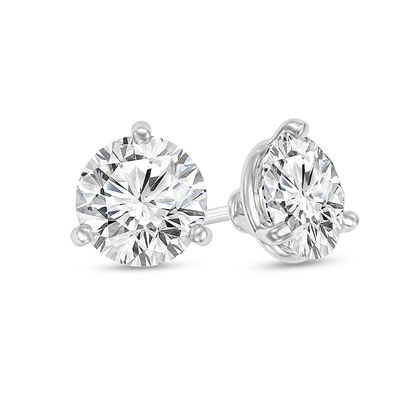 1 3 Ct T W Certified Diamond Solitaire Stud Earrings In 14k