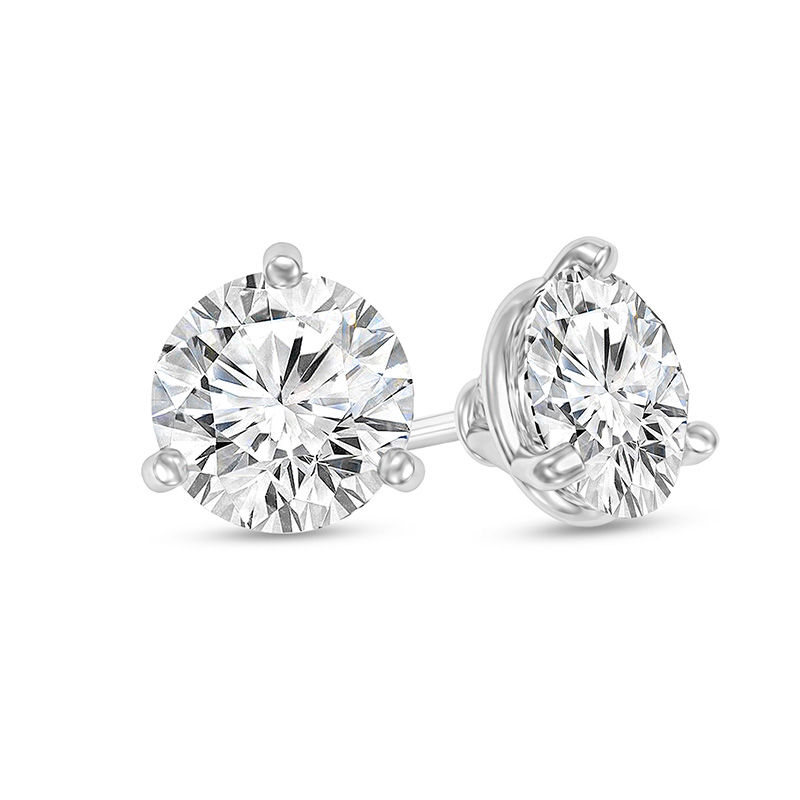 Main Image 1 of 1/3 CT. T.W. Certified Diamond Solitaire Stud Earrings in 14K White Gold (I/SI2)
