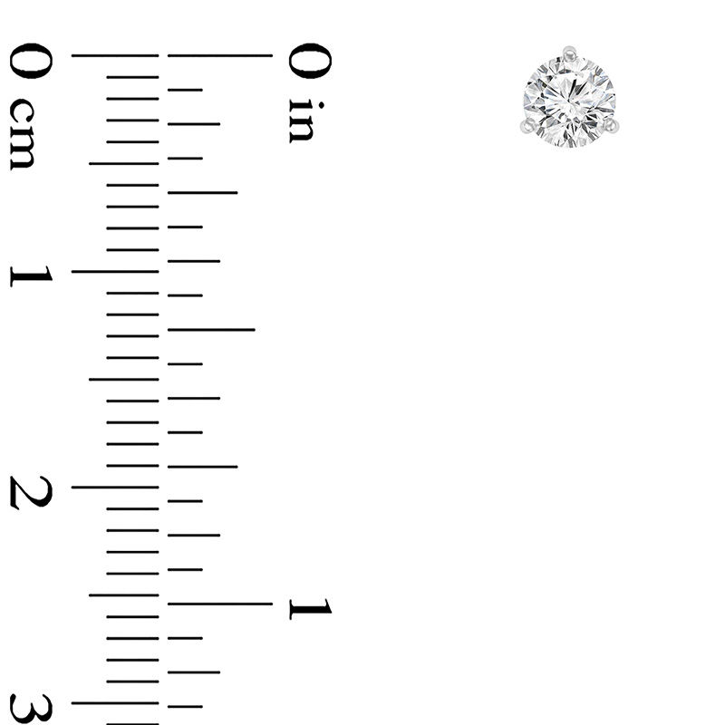 Main Image 2 of 1/3 CT. T.W. Certified Diamond Solitaire Stud Earrings in 14K White Gold (I/SI2)
