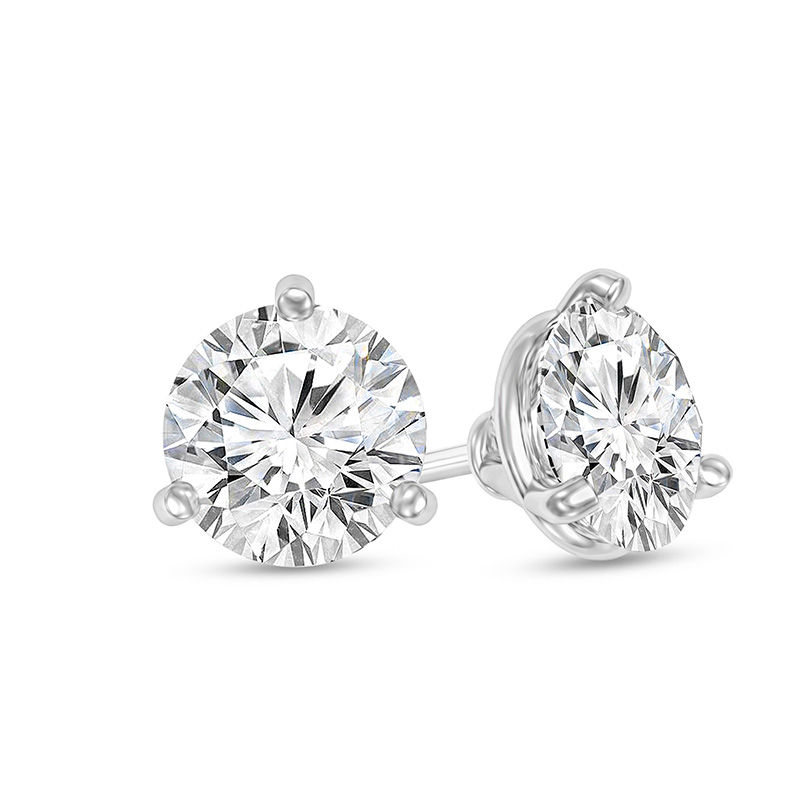 1/2 CT. T.W. Certified Diamond Solitaire Stud Earrings in 14K White Gold (I/SI2)