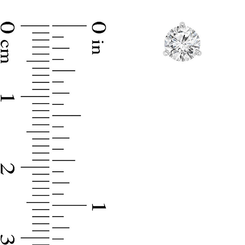 1/2 CT. T.W. Certified Diamond Solitaire Stud Earrings in 14K White Gold (I/SI2)