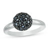 Thumbnail Image 1 of Made in Italy Black Spinel 6.0mm Ball Ring in Sterling Silver