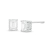 Thumbnail Image 1 of 3/4 CT. T.W. Certified Canadian Emerald-Cut Diamond Frame Stud Earrings in 14K White Gold (I/SI2)