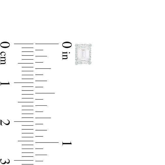 3/4 CT. T.w. Certified Canadian Emerald-Cut Diamond Frame Stud Earrings in 14K White Gold (I/Si2)