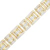 Thumbnail Image 1 of 2 CT. T.W. Diamond Triple Row Link Bracelet in Hollow 10K Gold - 8.5"