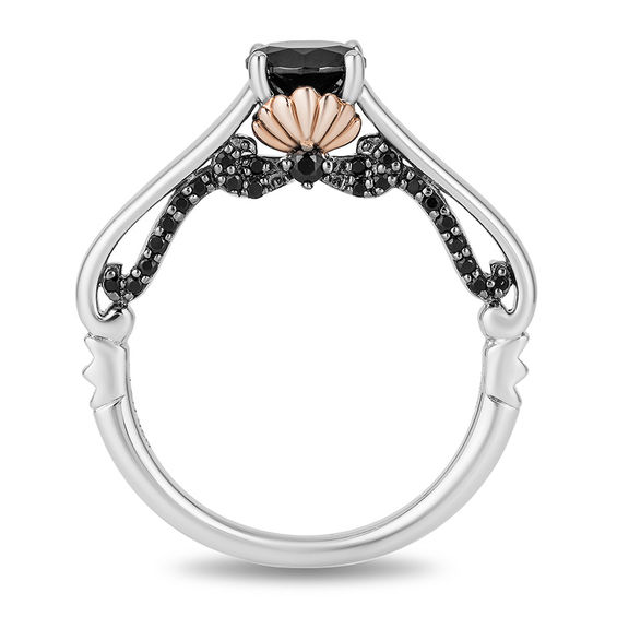 Enchanted Disney Villains Ursula 1-1/4 CT. T.w. Black Diamond Engagement Ring in 14K Two-Tone Gold