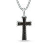 Thumbnail Image 1 of Men's Black Spinel Cross Pendant in Sterling Silver and Black Rhodium - 24"