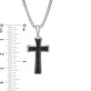 Thumbnail Image 3 of Men's Black Spinel Cross Pendant in Sterling Silver and Black Rhodium - 24"