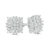 Thumbnail Image 0 of 1/3 CT. T.W. Composite Diamond Square Sunburst Frame Stud Earrings in 10K White Gold