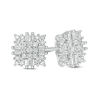 Thumbnail Image 1 of 1/3 CT. T.W. Composite Diamond Square Sunburst Frame Stud Earrings in 10K White Gold