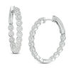 Thumbnail Image 1 of 1-1/2 CT. T.W. Diamond Frame Inside-Out Hoop Earrings in 10K White Gold
