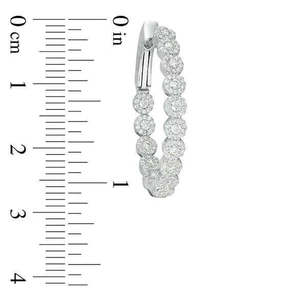 1-1/2 CT. T.w. Diamond Frame Inside-Out Hoop Earrings in 10K White Gold