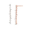 Thumbnail Image 1 of 1/4 CT. T.W. Baguette and Round Diamond Alternating Triangle Drop Earrings in 10K Rose Gold