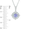 Thumbnail Image 2 of 6.0mm Tanzanite and White Topaz Flower Frame Pendant in Sterling Silver