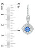 Thumbnail Image 2 of 5.0mm Tanzanite and White Topaz Flower Frame Drop Earrings in Sterling Silver