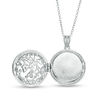 Thumbnail Image 1 of Diamond Accent Blooming Flower Vintage-Style Locket in Sterling Silver and 18K Rose Gold Plate