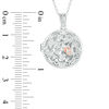 Thumbnail Image 2 of Diamond Accent Blooming Flower Vintage-Style Locket in Sterling Silver and 18K Rose Gold Plate