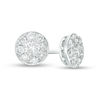 Thumbnail Image 1 of 1/2 CT. T.W. Diamond Frame Stud Earrings in 14K White Gold