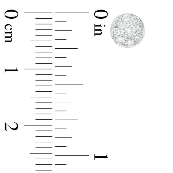 1/2 CT. T.w. Diamond Frame Stud Earrings in 14K White Gold