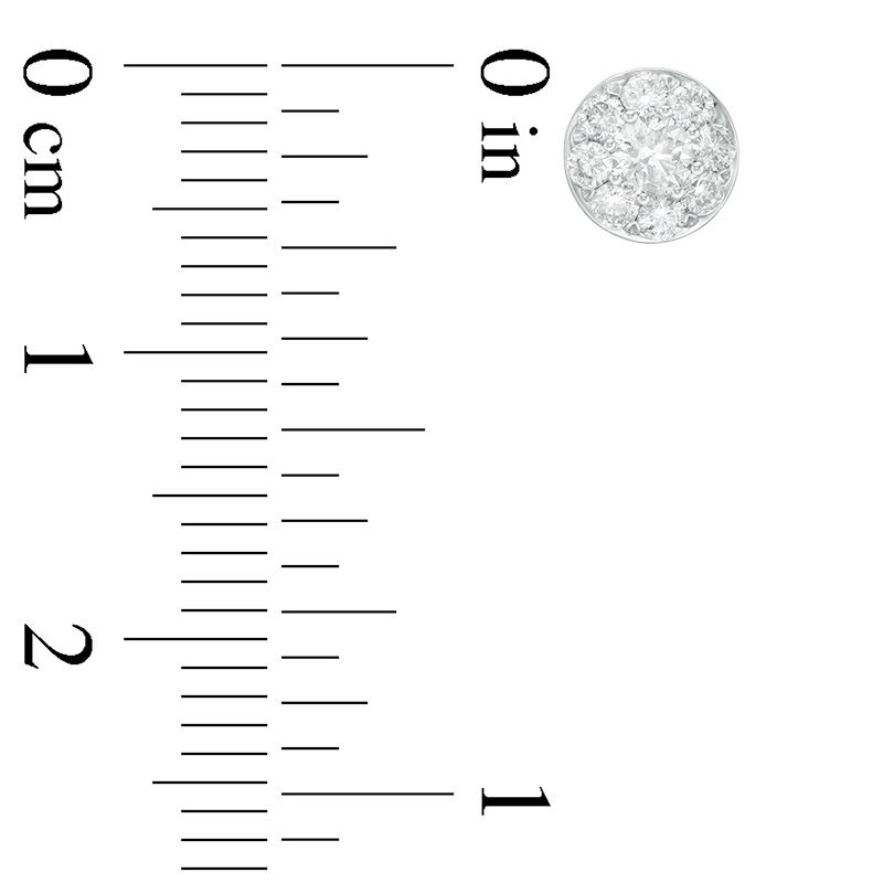 Main Image 2 of 1/2 CT. T.W. Diamond Frame Stud Earrings in 14K White Gold