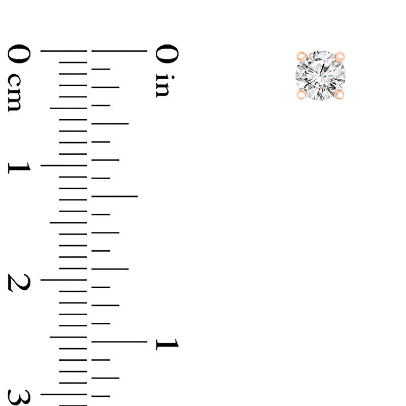 1/3 CT. T.W.  Certified Solitaire Stud Earrings in 14K Rose Gold (I/SI2)