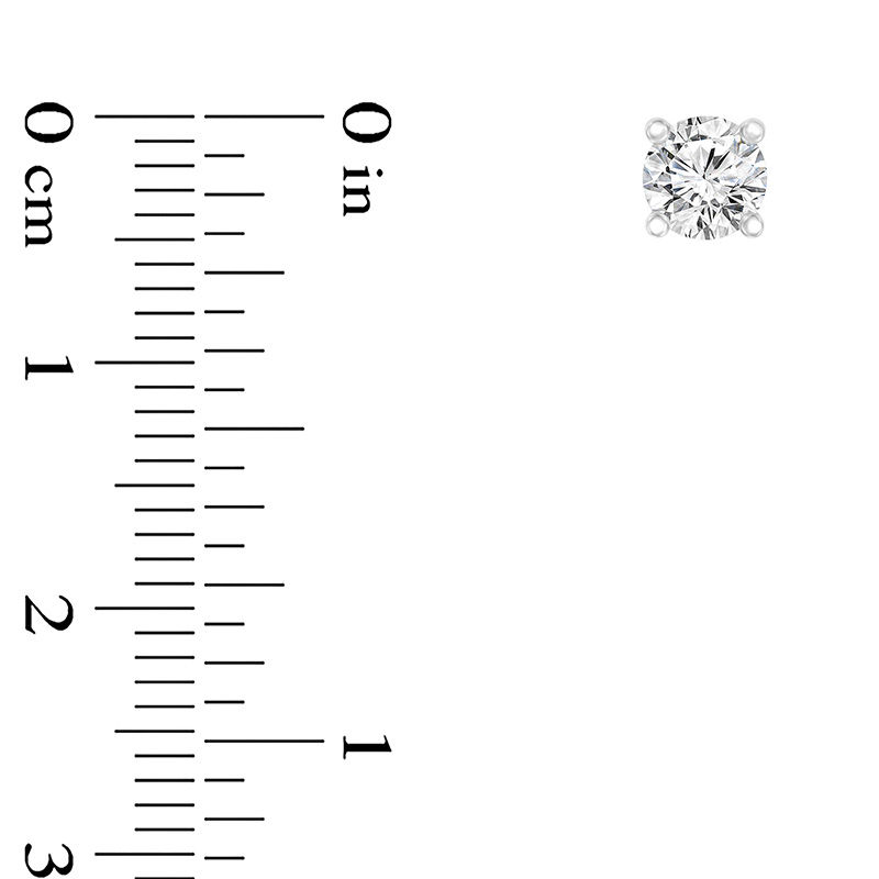 1/2 CT. T.W. Certified Diamond Solitaire Four-Prong Stud Earrings in 14K White Gold (I/VS2)