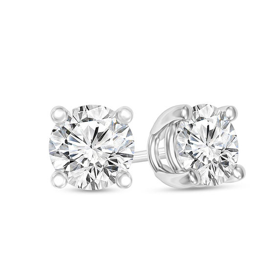 1/3 CT. T.w. Certified Diamond Solitaire Stud Earrings in 14K White Gold (I/Si2)