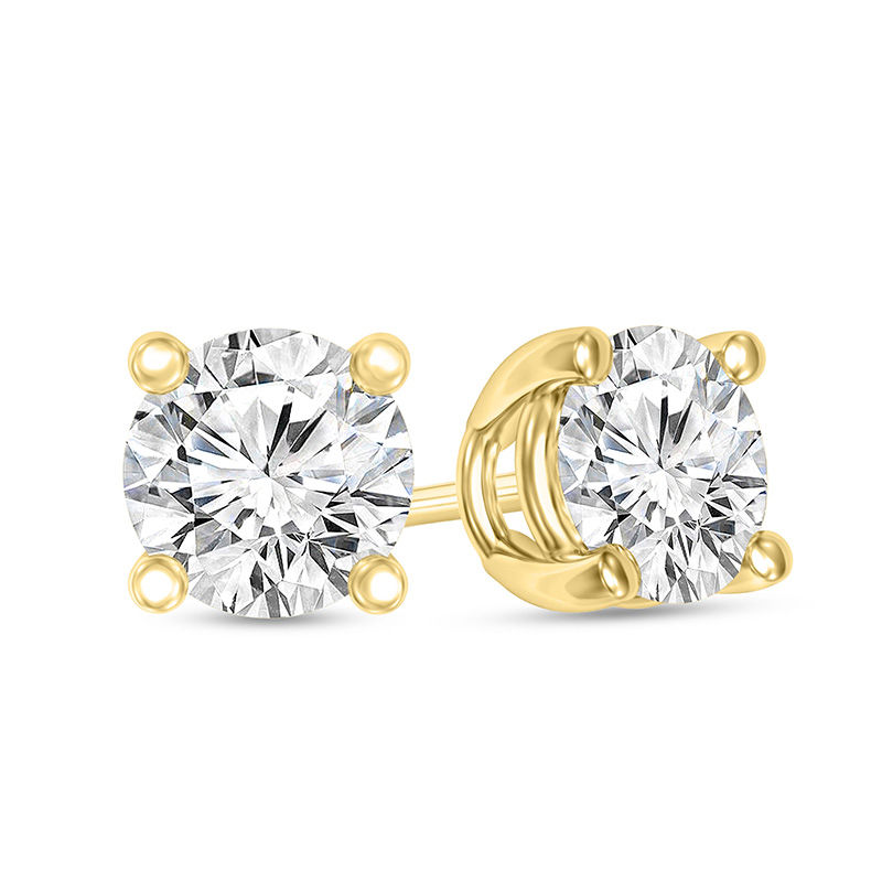 Main Image 1 of 1-3/8 CT. T.W. Certified Diamond Solitaire Stud Earrings in 14K Gold (I/VS2)