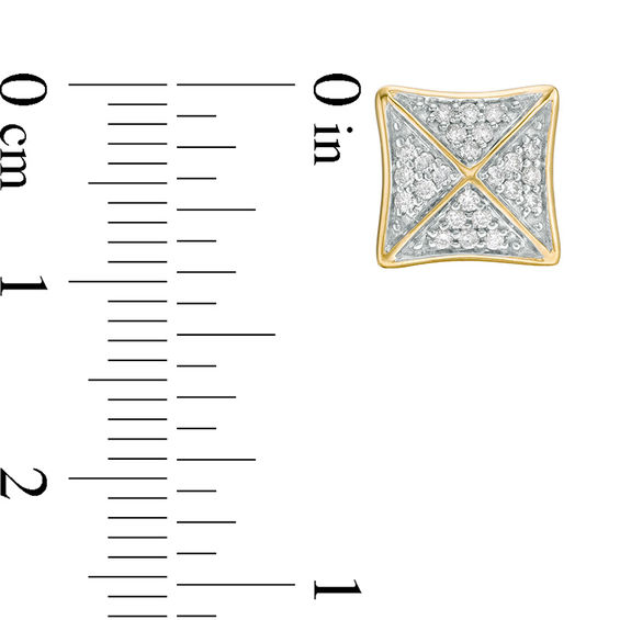 1/4 CT. T.w. Diamond Pyramid Stud Earrings in 10K Gold