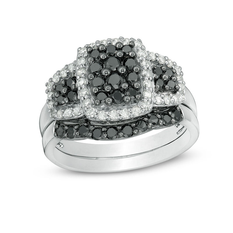 1 CT. T.W. Composite Enhanced Black and White Diamond