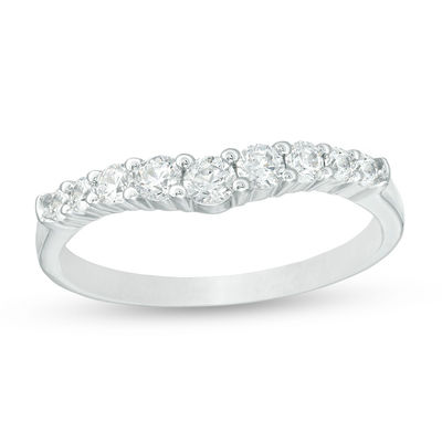 3/8 CT. T.W. Diamond Contour Anniversary Band in 14K White Gold
