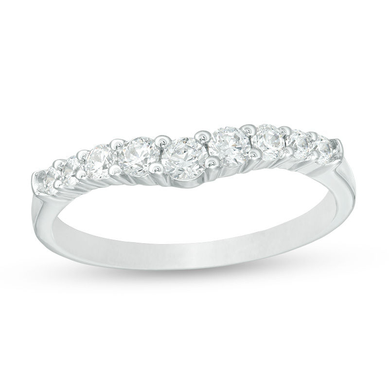 Main Image 1 of 3/8 CT. T.W. Diamond Contour Anniversary Band in 14K White Gold