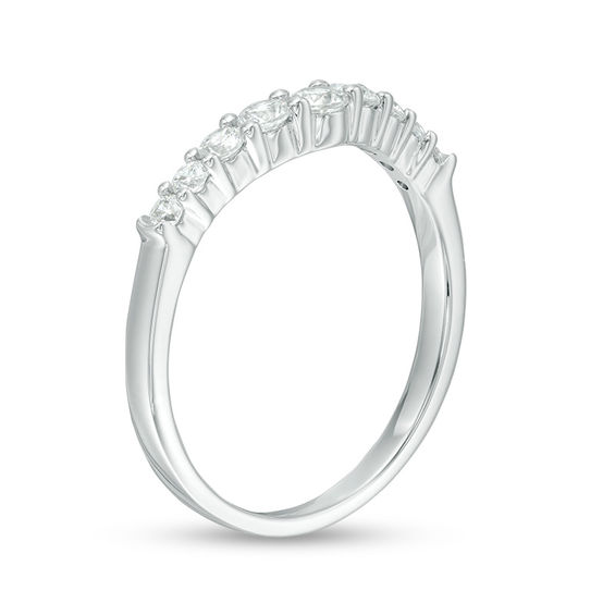 3/8 CT. T.w. Diamond Contour Anniversary Band in 14K White Gold