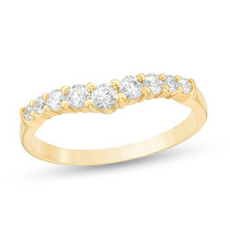 3/8 CT. T.W. Diamond Contour Anniversary Band in 14K Gold
