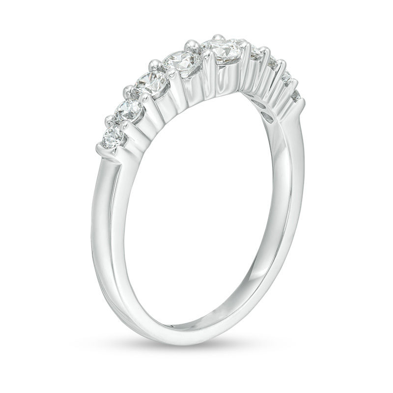 Main Image 3 of 1/2 CT. T.W. Diamond Nine Stone Contour Wedding Band in 14K White Gold