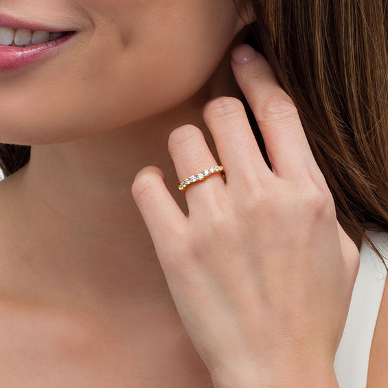 1/2 CT. T.w. Diamond Contour Wedding Band in 14K Gold