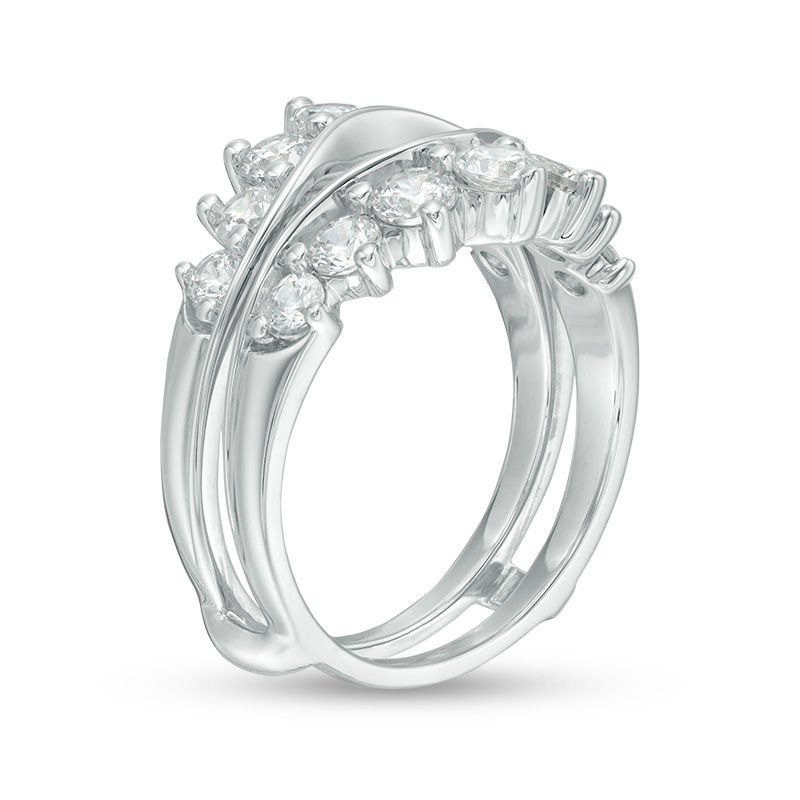 Main Image 2 of 1-1/2 CT. T.W. Diamond Contour Ring Solitaire Enhancer in 14K White Gold