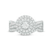 Thumbnail Image 4 of 1 CT. T.W. Diamond Double Frame Bridal Set in 10K White Gold