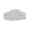 Thumbnail Image 4 of 3/8 CT. T.W. Multi-Diamond Cushion Frame Bridal Set in Sterling Silver