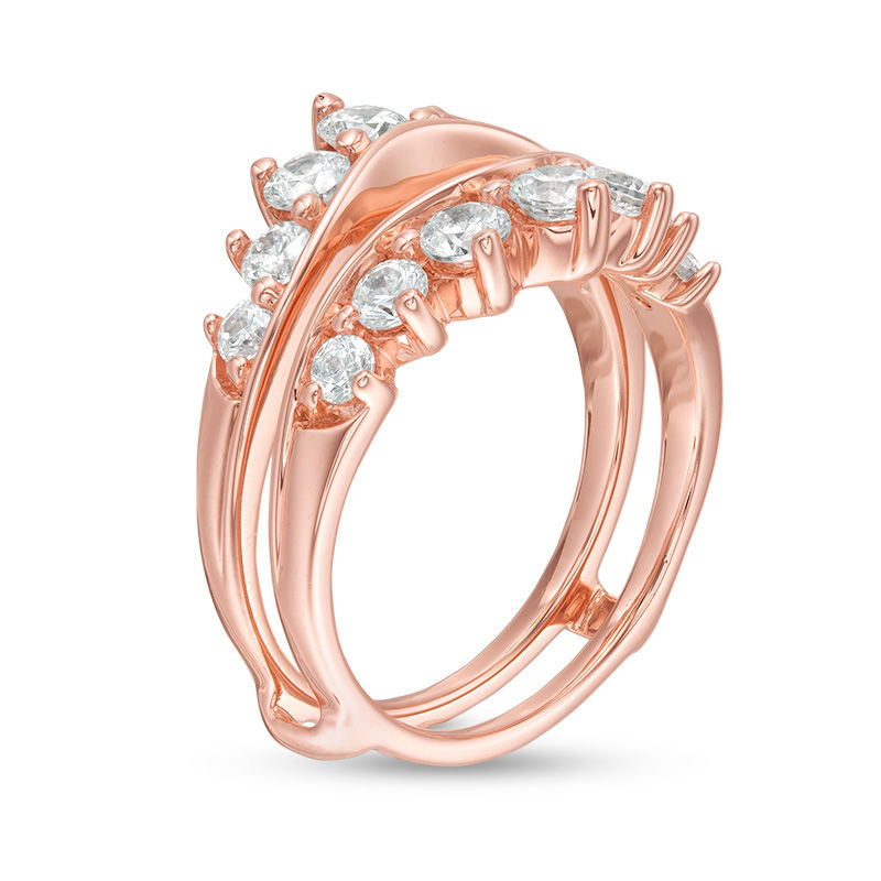 Main Image 2 of 1-1/2 CT. T.W. Diamond Contour Ring Solitaire Enhancer in 14K Rose Gold