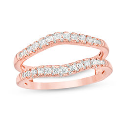 1/2 CT. T.W. Diamond Contour Ring Solitaire Enhancer in 14K Rose Gold