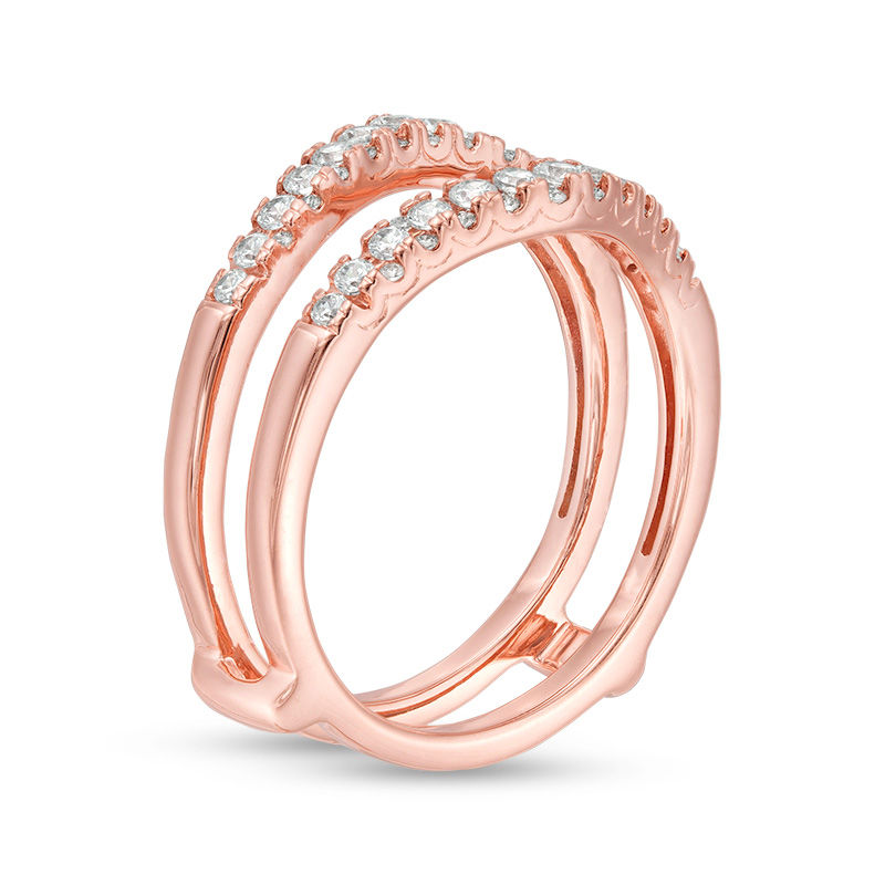 1/2 CT. T.W. Diamond Contour Ring Solitaire Enhancer in 14K Rose Gold
