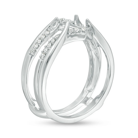 1/5 CT. T.w. Diamond Chevron Solitaire Enhancer in 14K White Gold