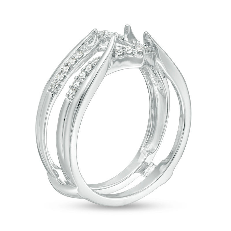 Main Image 2 of 1/5 CT. T.W. Diamond Chevron Solitaire Enhancer in 14K White Gold