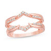 Thumbnail Image 1 of 1/5 CT. T.W. Diamond Chevron Ring Solitaire Enhancer in 14K Rose Gold